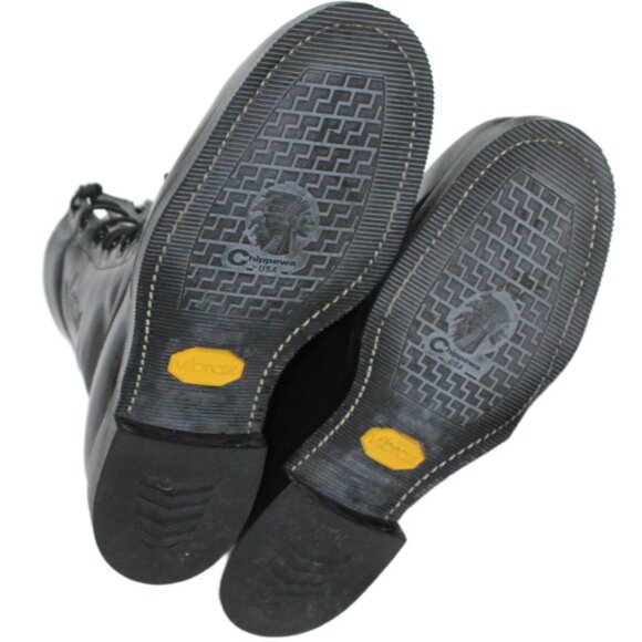 Chippewa 20242 Gloss Black Steel Toe Leather Street Warrior Trooper Boot, Size 9 - Picture 10 of 12